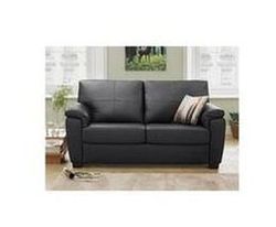 Tyler Regular Leather and Leather Effect Sofa - Black